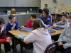6th graders in Juanita Hershberger\'s class play a game during their history lesson.